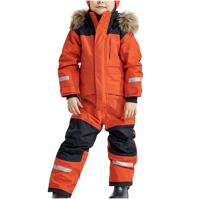 yardsong Garçons Filles Mode Ado Hiver - Enfants Imperméable une Pièce Ski Planche à Neige Tenue Combinaison de Neige Rouge,90