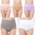 thumbnail image 2 of Plebaso Womens High Waisted Cotton Underwear Full Coverage Ladies Panties Multipack Regular and Plus Size, 2 of 3
