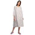 thumbnail image 2 of Moomaya Cotton Sleepwear For Ladies Printed Round Neck Button Placket Nightdress, 2 of 6