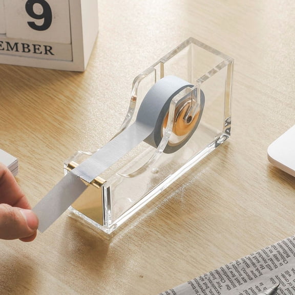Fwttom Acrylic Tape Dispenser, Tape Dispenser Equipped with Antiskid Base & Blades Smooths Rollers Suitable for Tape Cutters with A Width Within 25Mm