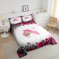 thumbnail image 4 of Erosebridal Ensemble de Couette Simple à Initiale de Lettre, Couette en Duvet Personnalisée Monogrammée, Déco Florale, Réversible, Légère, 2 Pcs, 4 of 8
