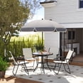 thumbnail image 2 of Outsunny Patio Dining Set with Umbrella, Folding Outdoor Patio Set, Cream, 2 of 10
