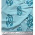 thumbnail image 1 of Soimoi Silk Fabric Leaves Block Printed Fabric 1 Yard 42 Inch Wide, 1 of 5