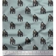 thumbnail image 1 of Soimoi Polyester Crepe Fabric Gorilla Animal Printed Fabric 1 Yard 42 Inch Wide, 1 of 1