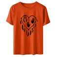 thumbnail image 4 of Dadaria T-Shirt pour Femme T-Shirt Orange Hauts T-Shirt à Manches Courtes Col Ras du Cou Tee d'Été Empreintes de Mains Chandail Blouses S, 4 of 5