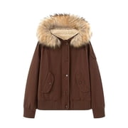 RXMEKW Casual Parka Coat for Women, Solid Color Fall and Winter Zipper Jacket with Long Sleeves, Warm Quilted Outerwear for Daily Use