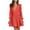 Red, variant on cfhntfmh Mini Dresses for Women Sexy Deep V Neck Pleated Long Sleeve Flowy Dress Fashion Ruffle Hem Party Cocktail A-Line Dress