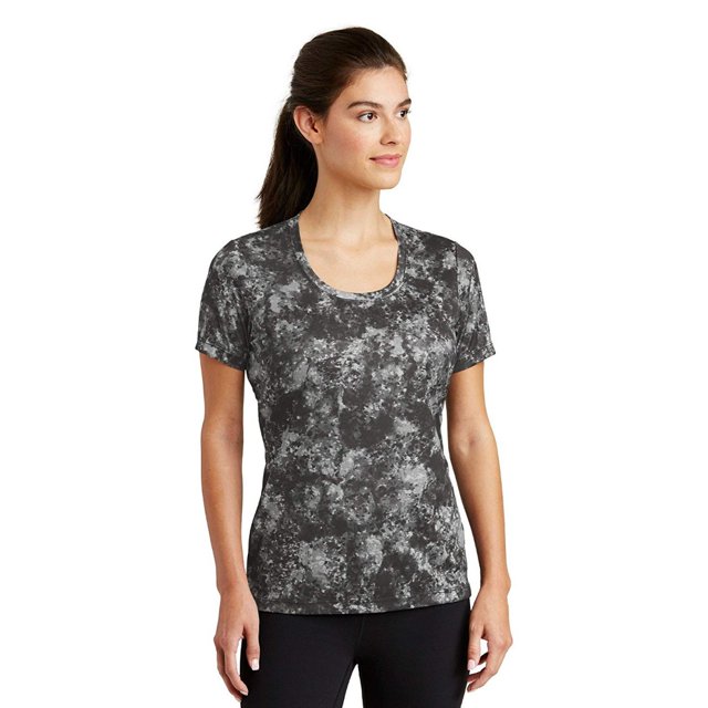 Sport-Tek Discontinué ® Tee-Shirt Col Rond Minéral pour Femmes. Lst330 TG Noir
