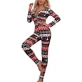 thumbnail image 1 of Faithtur Pyjama Femme Combinaison de Noël Imprimé Dessin Animé une-Pièce, 1 of 6