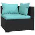 thumbnail image 3 of vidaXL 2-Seater Sofa with Cushions Black Poly Rattan, 3 of 5