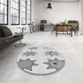 thumbnail image 4 of Ahgly Tapis d'Intérieur Lavable en Machine Carré Transitionnel Gris Platine, 8 Pieds Carré, 4 of 7