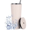 thumbnail image 1 of Tasse Gobelet avec Couvercle à Paille et Couvercle Rabattable, Bouteille d'Eau Réutilisable en Acier Inoxydable, 1 of 4