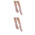 thumbnail image 1 of VONKY Chaussettes de Compression Confortables pour Femmes avec Revers à Volants et Technologie Anti-Humidité Chaussettes en Maille Douces et Confortables Rose 2Set, 1 of 6