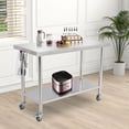 thumbnail image 2 of BeesClover Stainless Steel Table for Prep & Work with Backsplash, Kitchen Heavy Duty Table with Adjustable Under Shelf and Foot for Restaurant, Home and Hotel, 2 of 6
