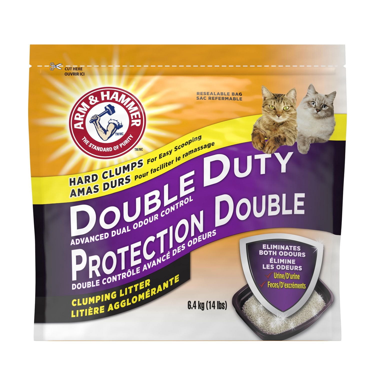 Arm & Hammer Double Duty Advanced Odour Control Clumping Cat Litter, 6.4 kg