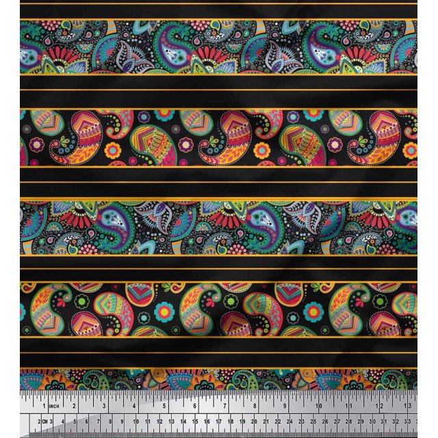 Soimoi Green Rayon Fabric Flying Woodpecker Bird Print Sewing Fabric Yard 56 Inch Wide