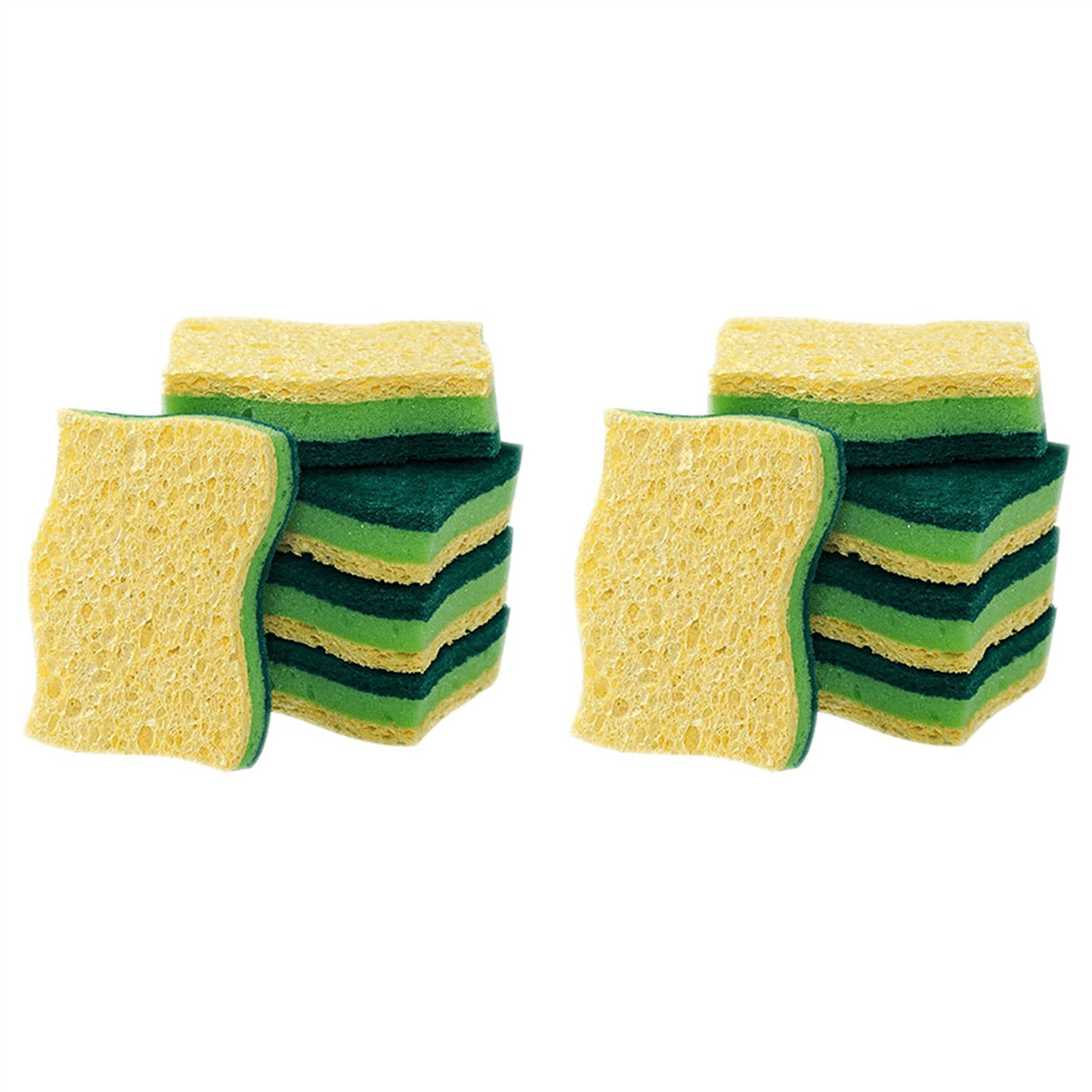 Non-Scratch Cellulose Household Kitchen Sponges, Dishes Sponge 10 Packages ,Multi-Use Dish Scrubber Sponge for Household