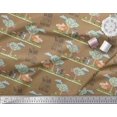 thumbnail image 3 of Soimoi Tissu Poly Georgette Arbre, Cerf & Racon Imprimé Dessin Animé Tissu de Couture Yard 42 Pouces de Large, 3 of 3