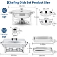 thumbnail image 3 of Ensemble de Réchauds de Buffet, Plats Anti-Frottement Rectangulaires de 8 QT et Ronds de 5 QT en Acier Inoxydable avec Couvercle, Poêle pour Aliments et Eau et Support à Carburant, Ensemble de Buffet de Plats Anti-Frottement pour Fêtes et Événements des Fêtes, 3 of 9