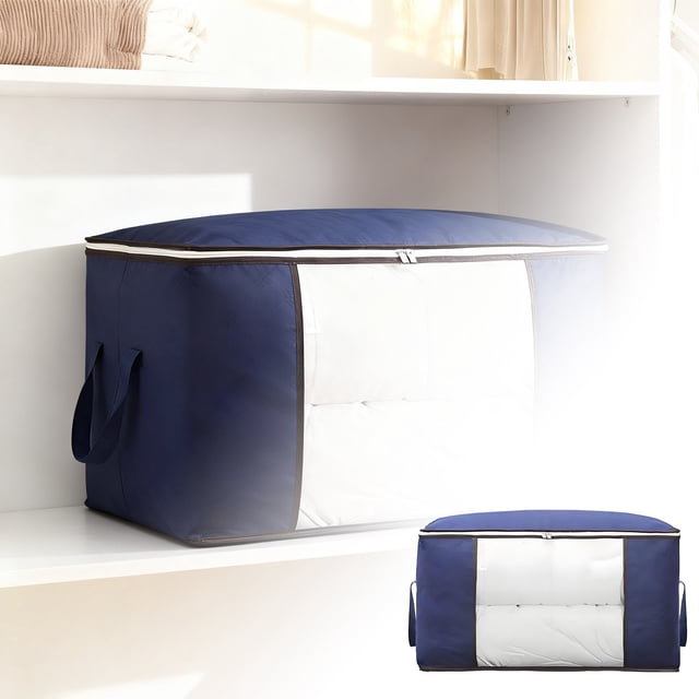 Large Capacity Zippered Storage Bag For Duvets Blankets And Comforters With Clear Transparent View Window