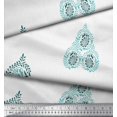 thumbnail image 3 of Soimoi Poly Georgette Fabric Leaves & Paisley Block Print Sewing Fabric Yard 42 Inch Wide, 3 of 3