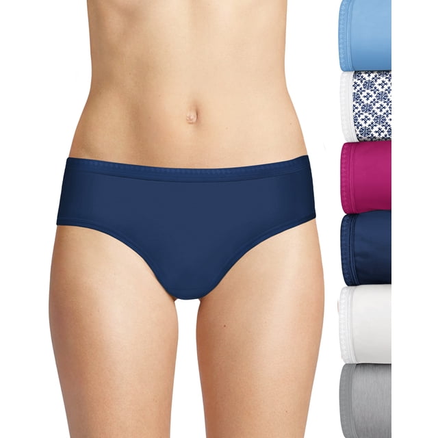 Hanes Femmes Ultimate Hipster en Coton Respirant, Lot de 6, 9