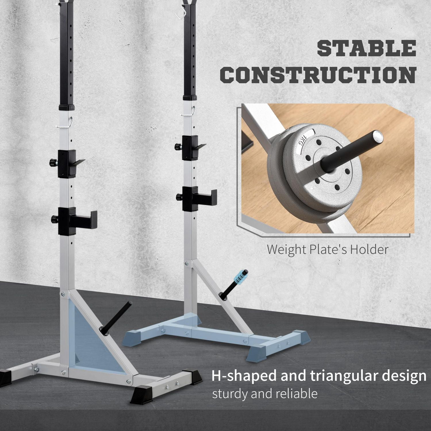 Soozier Paire de supports d'haltères acier gym domestique Supports pour haltères