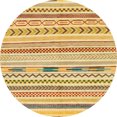 thumbnail image 1 of Ahgly Company Indoor Round Abstract Cinnamon Brown Oriental Area Rugs, 6' Round, 1 of 6