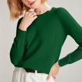 thumbnail image 3 of ManxiVoo Chandail à Capuche Tricoté à Manches Longues et Col Rond pour Femmes pour Automne Hiver Tenue Décontractée Taille TG Vert Armée, 3 of 5