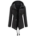 thumbnail image 1 of Women Solid Rain Jacket Outdoor Jackets Waterproof Hooded Raincoat Windproof, 1 of 9