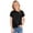 Aa-Noir, variante sur lcziwo Chemises pour Filles Été Mignon Dentelle Oeillet Col en V T-Shirts Uni Décontracté Manches Courtes Pétale T-Shirts Sorties Hauts Rose Vif Ofertas Relampago de Hoy