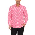 thumbnail image 1 of INSPIRE CHIC Men's Shirt Polka Dots Pattern Point Collar Long Sleeve Button Down Shirt 46 Light Pink, 1 of 7