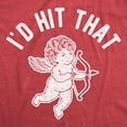 thumbnail image 2 of Mens Id Hit That T Shirt Funny Sarcastic Valentines Day Cupid Graphic Novelty Tee (Heather Red) - 3XL, 2 of 3
