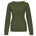 thumbnail image 4 of Yuyuzo 2025 Automne Chandail Sport Uni pour Femme Décontracté Ample à Col Rond Raglan à Manches Longues Chandail Tunique Hauts Vert Armée A1, 4 of 5