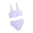 thumbnail image 1 of Kid Girl Swimsuit 2 Piece Summer Bikini Bathing Suit Striped Ruffle Bathing Suit 9-10 Years, 1 of 5