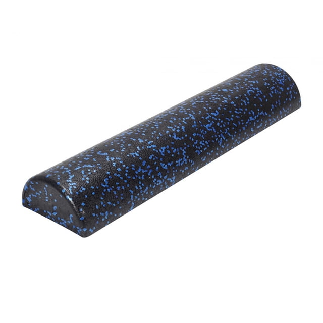Almencla Rouleau Demi-Mousse Rouleau Musculaire à Haute Densité Rouleau Demi-Mousse de Pilates Massage, Conçu avec une Forme Demi-Ronde en Noir avec des Mouchetures Bleues. Fabriqué à Partir de Mousse durable à Haute Densité, Il Mesure 60cm (23.62 Pouces) de Longueur, Parfait pour le yoga, le Pilates, la Récupération de Mise en Forme et les Exercices de Massage. Convient pour la Maison Ou le gym, Il Cible le Cou, les Bras, le Dos, les Jambes et Plus.