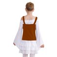 thumbnail image 2 of Aislor Robe Pirate Victorienne Renaissance pour Filles Manches Longues Robe Midi en Dentelle avec Gilet Ensemble Costume Halloween Blanc Marron 8, 2 of 7