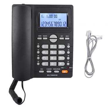 Ymiko Répondeur à Écran LCD Téléphone Filaire avec Haut-Parleur pour Téléphone Calculatrice