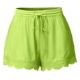 thumbnail image 1 of AherBiu Plus Size Bottom Shorts for Women Wide Leg Drawstring Elastic Waisted Comfy Loungewear Shorts, 1 of 5