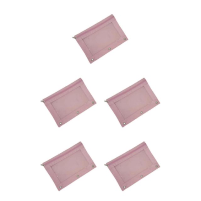 Decodeary Durable Pouch For Organizing Documents In Office Portable Zippered Pouch Light Pink 5Set
