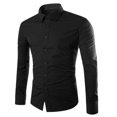 thumbnail image 1 of AherBiu Men Shirts Button down Long Sleeve Causal Regular Fitted Causal Loose Fall Winter Classic Solid Color Tee Tshirts, 1 of 2