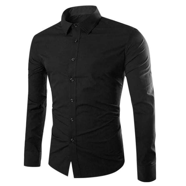 AherBiu Men Shirts Button down Long Sleeve Causal Regular Fitted Causal Loose Fall Winter Classic Solid Color Tee Tshirts