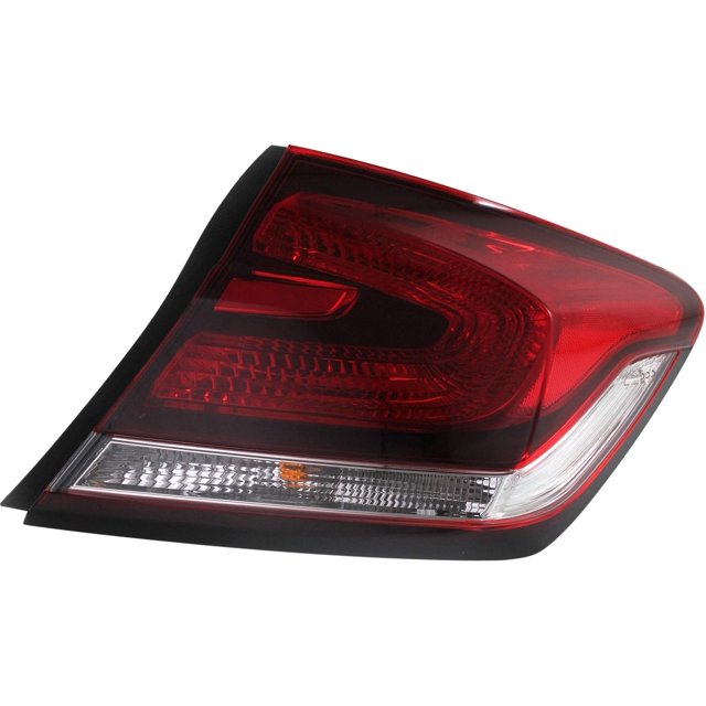 Evan Fischer Passenger Side Outer Tail Light Assembly Compatible With 2013-2015 Honda Civic Body Mounted With Bulb