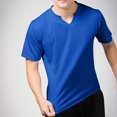 thumbnail image 1 of asjyhkr Gym T Shirts for Men V Neck Short Sleeve Stretchy Quick Drying Summer Basic Solid Tshirts, 1 of 8