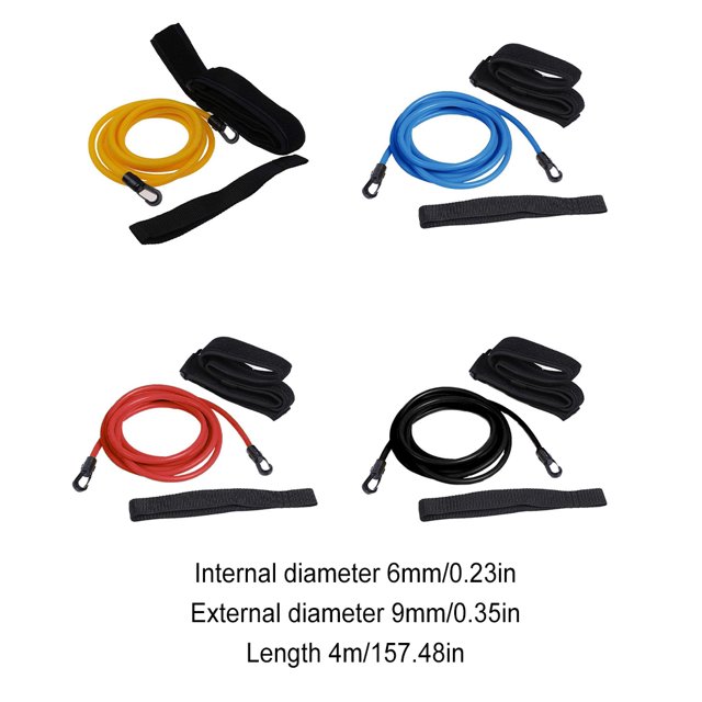 Ceinture de Résistance d'Entraînement à la Nage, Élastique de Sécurité Ajustable avec Poche en Maille, Pochette en Maille, Accessoires d'Entraînement de Natation Réutilisables pour Exerciseur, Jaune