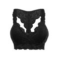 thumbnail image 1 of hotojiny Women's Lace Racerback Bralette Wireless Plunge Padded Bra Top No Underwire Full Coverage Everyday Bra, 1 of 5