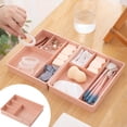 thumbnail image 4 of YIMWNYI Multi-compartment Desk Organizer Stackable Office Storage Box Thickened Plastic Desktop Tidier For Home Office Organization (Pink, White, Blue), 4 of 6