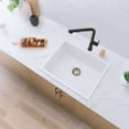 thumbnail image 1 of Stylish Dual Mount 22" White Composite Granite Single Bowl Kitchen Sink with Strainer S-822H, 1 of 14