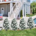 thumbnail image 4 of 22 Inches Christmas Tree Indoor Outdoor Decorations Plain/Flocked Christmas Tree Small Xmas Tree with Stake Porch Planter Holiday Decor, 4 of 8