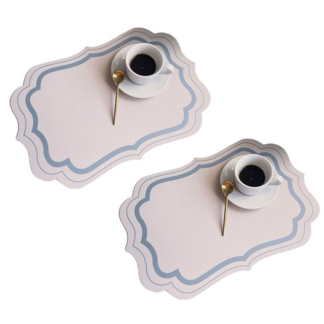 2Pcs Place Mats Pvc Dining Table Placemats Non-Slip Waterproof Oil-Proof